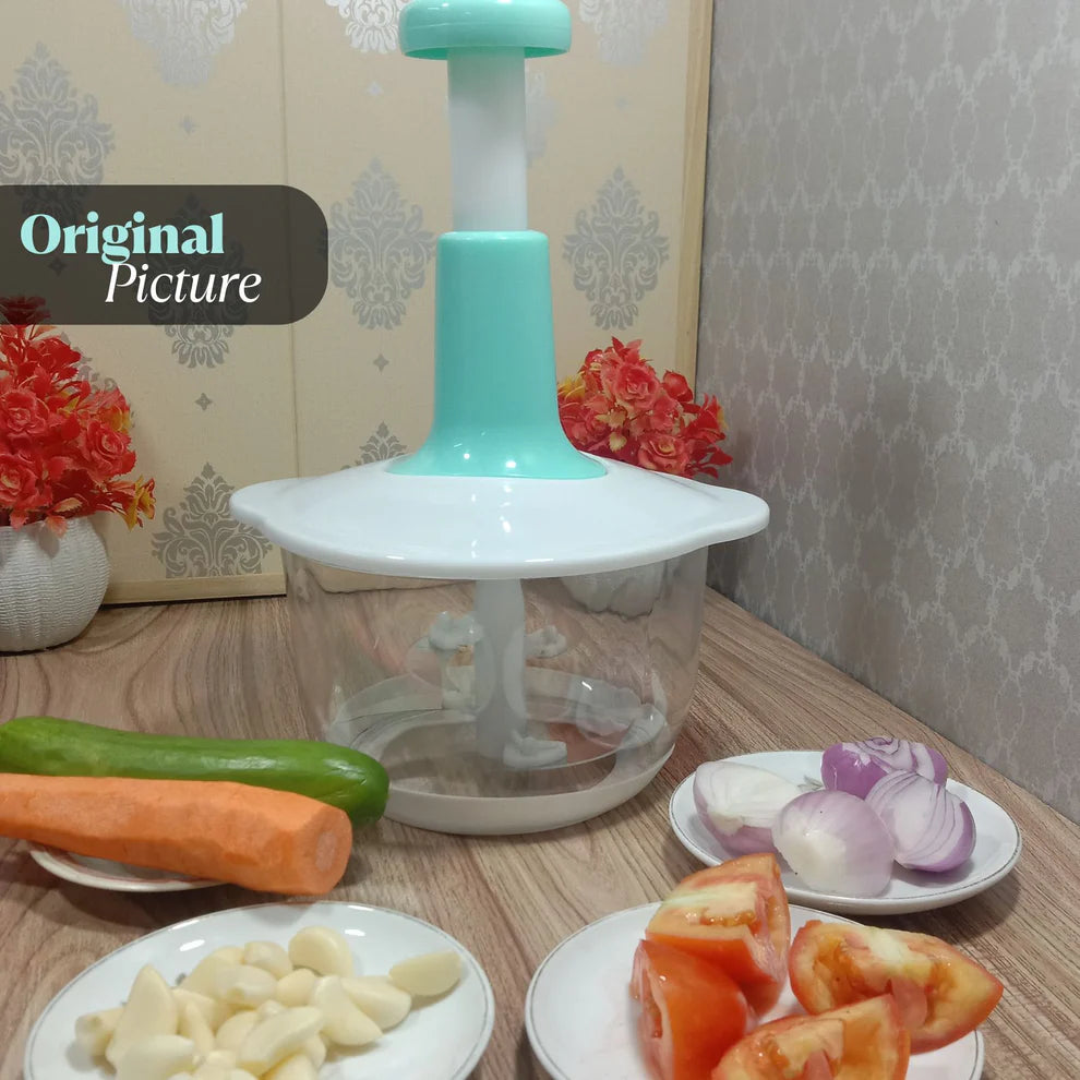 2L Multifunction Manual Food Chopper with 3 Precision Cutting Blades – Ideal for Vegetables & Meat