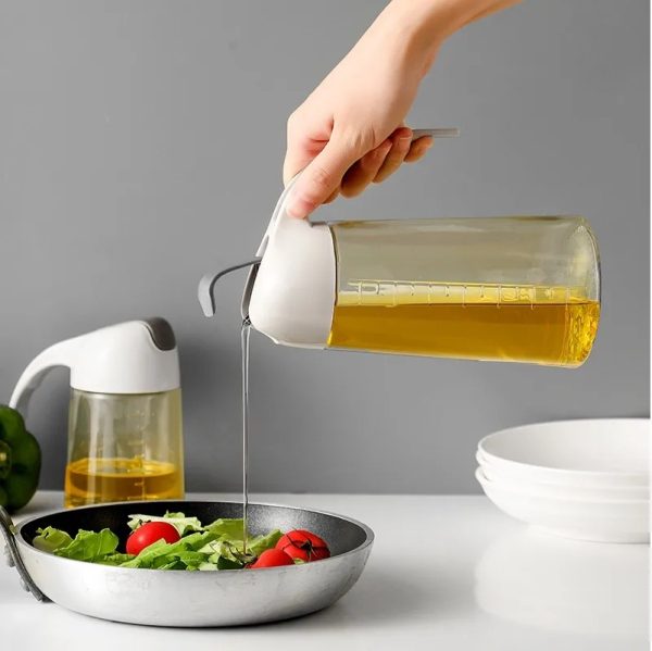 2 in 1 Leakproof Oil Dispenser Bottle for kitchen ( Random colour )