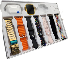 I20 Ultra Max Smartwatch – 10-in-1 Box | 2.3" Large Display | Includes 7 Straps (Random Colors)