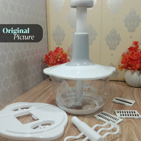 2L Multifunction Manual Food Chopper with 3 Precision Cutting Blades – Ideal for Vegetables & Meat