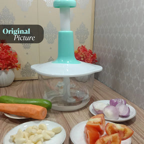 2L Multifunction Manual Food Chopper with 3 Precision Cutting Blades – Ideal for Vegetables & Meat
