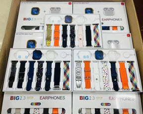 I20 Ultra Max Smartwatch – 10-in-1 Box | 2.3" Large Display | Includes 7 Straps (Random Colors)