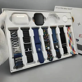 I20 Ultra Max Smartwatch – 10-in-1 Box | 2.3" Large Display | Includes 7 Straps (Random Colors)