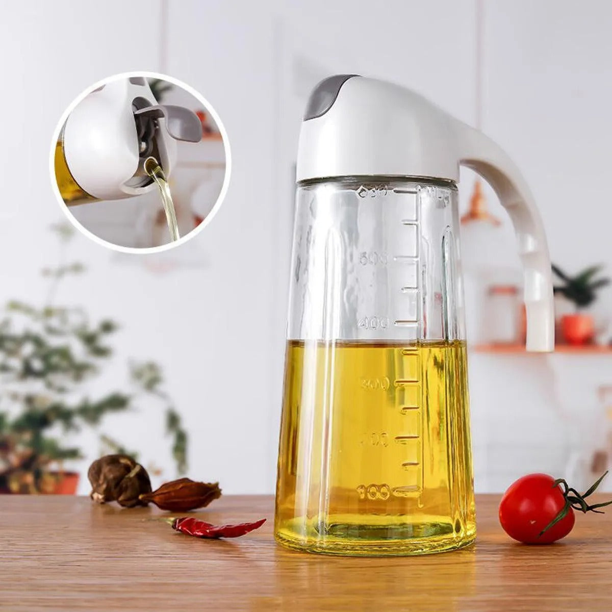 2 in 1 Leakproof Oil Dispenser Bottle for kitchen ( Random colour )